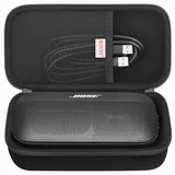 BOVKE Hard Travel Lautsprecher Case für Bose New SoundLink Flex Lautsprecher (2nd Gen) / Bose SoundLink Flex Bluetooth Portable Lautsprecher, Extra Mesh Tasche für Ladegerät, Ladekabel, Schwarz