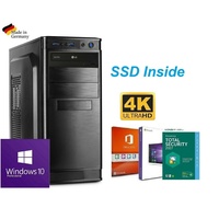 KOMPLETT PC Büro Computer AMD QUAD CORE 256GB SSD MS OFFICE 2016 Windows 10 07