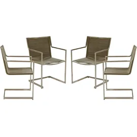 Garden Pleasure Sienna Gartenstuhl 56 x 57 x 87 cm edelstahl/grau 4er Set