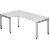 Hammerbacher Ergonomic Plus J-Serie VJS82/W/S Eckschreibtisch 200x120cm weiß/silber