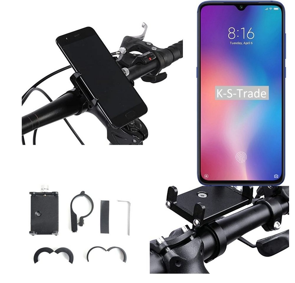 K-S-Trade für Xiaomi Mi 9 SE Smartphone-Halterung, (Handyhalterung das Fahrrad Halter Lenkstange Fahrradhalterung) schwarz