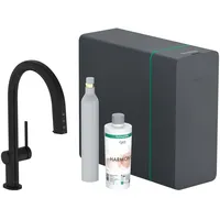 Hansgrohe Aqittura M91 SodaSystem 210, Ausziehauslauf, 1jet, sBox lite, ausziehbar, schwenkbar, 76839670,