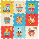 Bieco Puzzlematte 18-tlg. | Spielmatte Mehrfarbig Babyspielmatte
