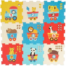 Bieco Puzzlematte 18-tlg. | Spielmatte Mehrfarbig Babyspielmatte