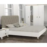 aea Modernes Polsterbett 180 x 200 cm Beige