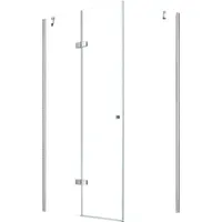 Glaszentrum Hagen Hestia Eck-Duschkabine mit Drehtür rechts 120 x 195 cm Transparent/Weiß 8mm ESG Glas