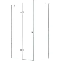 Glaszentrum Hagen Hestia Eck-Duschkabine mit Drehtür rechts 120 x 195 cm Transparent/Weiß 8mm ESG Glas
