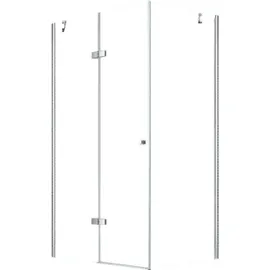 Glaszentrum Hagen Hestia Eck-Duschkabine mit Drehtür rechts 120 x 195 cm Transparent/Weiß 8mm ESG Glas