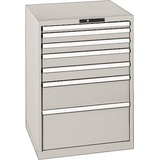 Schubladenschrank H1000xB717xT725mm grau/grau 7 Schubl.Vollauszug,KeyLock