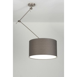 Pendelleuchte Laendlich Modern Stoff Grau Taupe Rund