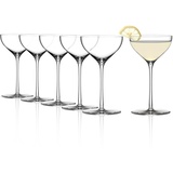 Stölzle Lausitz Kyoto Bar Nick & Nora Glas 6er-Set I 190ml Cocktailschalen ideal für Martini oder Manhattan I Nach unten spitz zulaufende Cocktailgläser I Elegante, japanische Cocktailschale