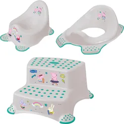 Töpfchen KEEEPER "Peppa Pig", Baby, grau (hellgrau), Polypropylen (PP), Töpfchen, Kinderpflege-Set - Töpfchen, Toilettensitz und Tritthocker
