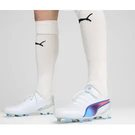 Puma King Ultimate FG/AG Herren White/Bluemazing/Flat Light Gray/Sunset Glow 41