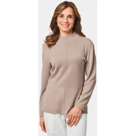 GOLDNER Kaschmirpullover mit Kragen & Ziernaht Beige 22
