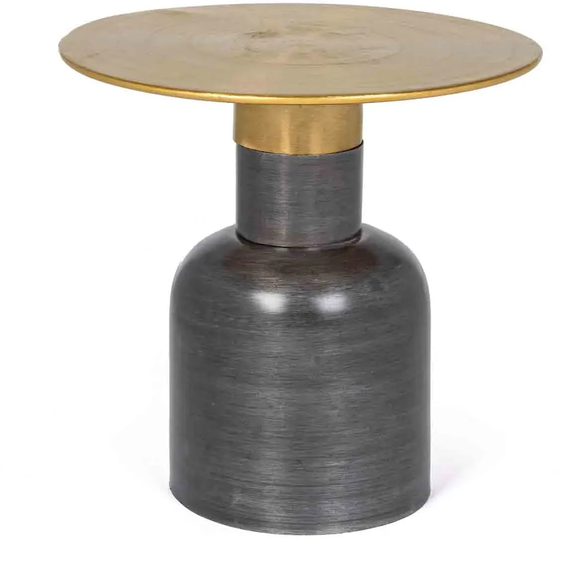 Beistelltisch Alopa aus Metall, rundes Design, modern, gold, Ø 41 cm, mittelfuß