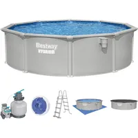 BESTWAY Hydrium Stahlwandpool Komplett-Set Ø 457 x 122 cm inkl. Sandfilteranlage