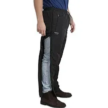 Dobsom Reha Hose D/H Gefüttert I Jogginghose seitlich zu öffnen I Sporthose Trainingshose mit durchgehendem Reissverschluss I Gefüttert - XXL