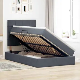 vidaXL Bett mit Stauraum und LED mit LED Dunkelgrau 120 x 190 cm Samt