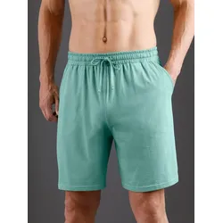Schlafshorts WÄSCHEPUR, Herren, Gr. 44/46, Normalgrößen, grün (salbei), 100% Baumwolle, unifarben, Hosen