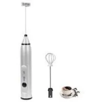 Elektrischer Milchaufschäumer mit Doppelschneebesen, USB-wiederaufladbare elektrische Schaummaschine, 2-in-1 tragbarer, batteriebetriebener