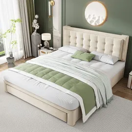 stilvora Polsterbett 160 x 200 cm Beige