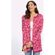 Inspirationen Jacquardstrickjacke Fuchsia-Koralle 36