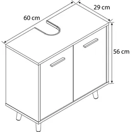 VCM Landos 56 x 60 x 28 cm weiß/honig eiche