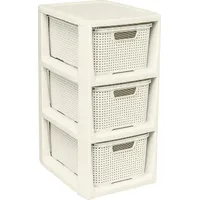 BranQ Rattanregal 3 Körbe 3x7L 1725 cm Beige