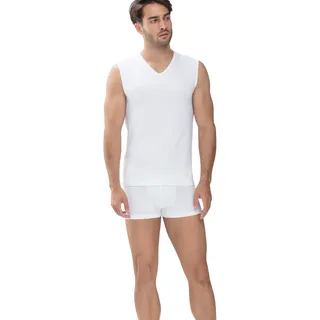 MEY Tanktop "Dry Cotton", Herren, Gr. 7, weiß (1x weiß), Single Jersey, Obermaterial: 57% Baumwolle, 38% Polyester, 5% Elasthan, unifarben, körpernah hüftbedeckend, V-Ausschnitt, Tops Tanktop, mit V-Ausschnitt, breite Träger, Single Jersey-Qualität