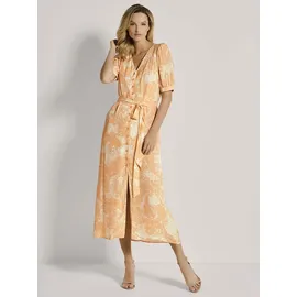 Madeleine Maxikleid Durchgeknöpftes Sommerkleid mit floralem Print Rot 40