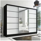 A&J MöbelLand Schiebetürenschrank AURELIA 2 200 x 0 x 0 cm Weiß/Schwarz