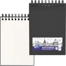 Oxford Sketchbook A5 quer, 100 g/m2, weiß, Spiralbindung Hardcover, 50 Blatt
