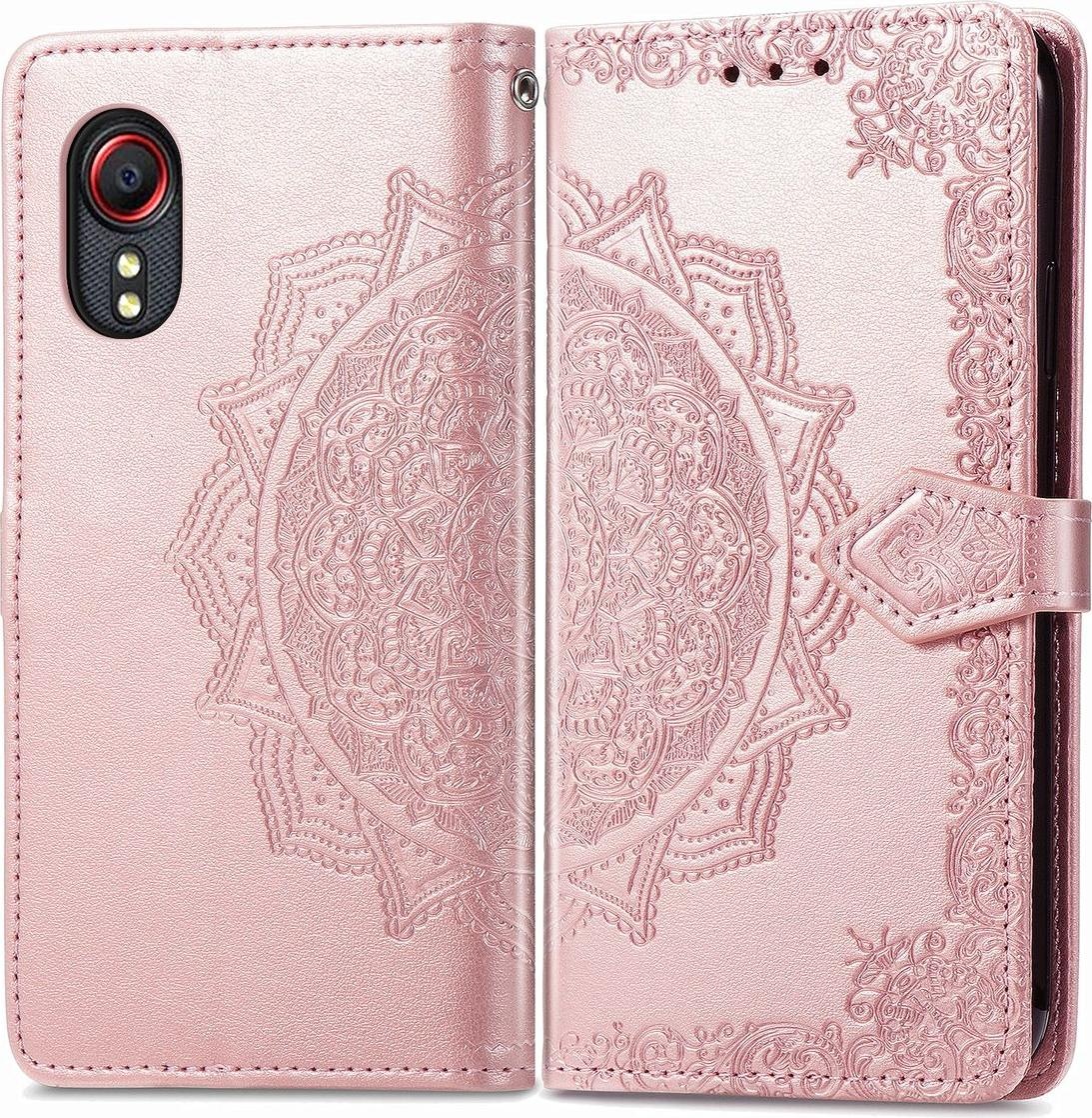 König Design Hülle Handy Schutz für Samsung Galaxy X 5 5s Case Flip Cover Tasche Etuis Rosa (Galaxy Xcover 5s, Galaxy Xcover 5), Smartphone Hülle, Rosa