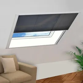 vidaXL Insektenschutz-Plissee für Fenster 120 x 120 cm Grau/Schwarz