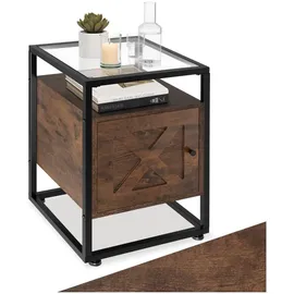 Tectake Nachtschrank Kidderminster 40 x 43 x 60,5 cm Braun
