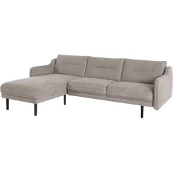 Ecksofa ANDAS "Nordfyn L-Form", grau, B:239cm H:81cm T:166cm, Struktur weich (100% Polyester), Luxus-Microfaser Lederoptik (100% Polyester), 100% NaturLEDER, Sofas, edles Design in 3 Bezugsqualitäten, Design by Morten Georgsen