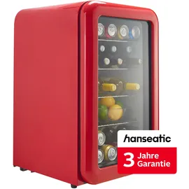 Hanseatic HBC115ERRH Getränkekühlschrank (115 l, 835 mm hoch, Rot)