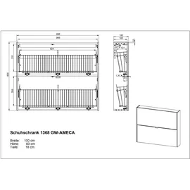 Germania Ameca 100 x 83 x 18 cm braun / grün