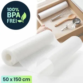 ideoon home 4er Set Antirutschmatte Schublade 50x150cm – Vielseitige Einlegematten für Kühlschrank, Wohnmobil & Küche – Zuschneidbar, BPA-frei, Rutschstopp