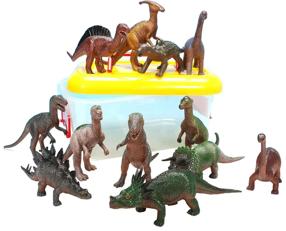 Dinosaurier Figuren Set 12-teilig Mehrfarbig Kunststoff für Kinder 3-7 Jahre - Wülfinger - Fördert Fantasie & Lernen