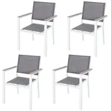avestar Gartenstuhl 4er Set 4 St. 59 x 59 x 108 cm grau/weiß
