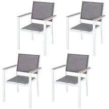 avestar Gartenstuhl 4er Set 4 St. 59 x 59 x 108 cm grau/weiß