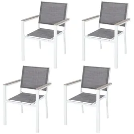 avestar Gartenstuhl 4er Set 4 St. 59 x 59 x 108 cm grau/weiß