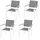 avestar Gartenstuhl 4er Set 4 St. 59 x 59 x 108 cm grau/weiß