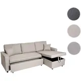 Mendler Ecksofa mit Bettkasten HWC-L17, Couch Sofa L-Form, Liegefläche Nosagfederung 228cm ~ beige