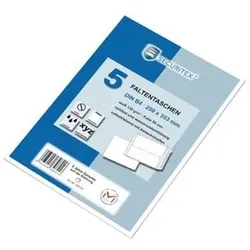 Faltentaschen, B4, hk, o.F., 130g, weiß, Pck=5St, Falte 50mm