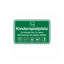 König Werbeanlagen Hinweisschild Spielplatzschild Kinderspielplatz bis 12 Jahre 400 x 600 mm