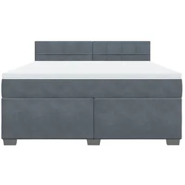 vidaXL Boxspringbett 180 x 200 cm Dunkelgrau