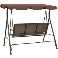 vidaXL Hollywoodschaukel mit Dach kaffeebraun 3-Sitzer