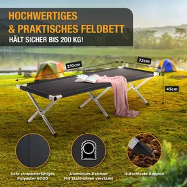 Kronenburg Handel Feldbett XXL schwarz